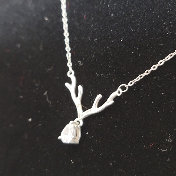 925 Sterling Silver Antlers Necklace - Picture 5 of 8